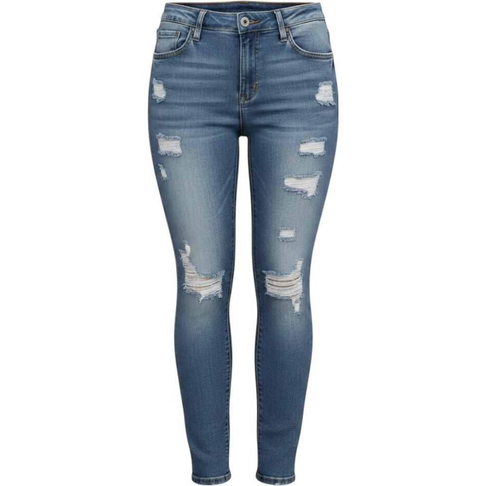 Judy Blue 16W Boyfriend Fit Distressed Light‎ Wash High Rise Jeans JB88404 LT